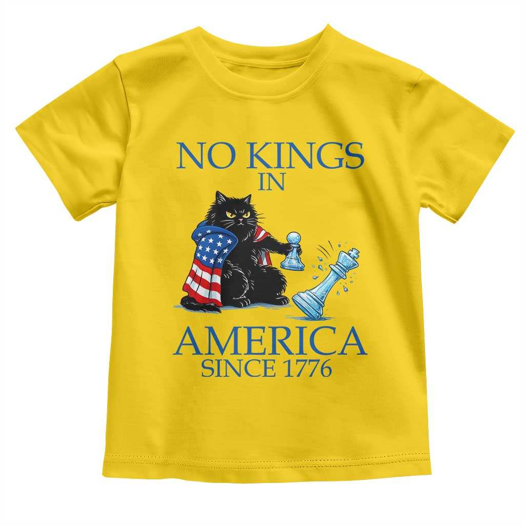 Funny Protest Chess Cat No Kings In America Toddler T Shirt Political Humor Gift TS12 Daisy Print Your Wear