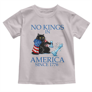 Funny Protest Chess Cat No Kings In America Toddler T Shirt Political Humor Gift TS12 Ice Gray Print Your Wear