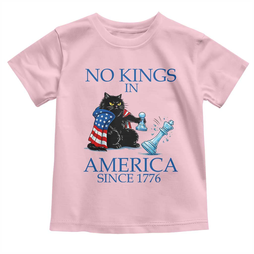 Funny Protest Chess Cat No Kings In America Toddler T Shirt Political Humor Gift TS12 Light Pink Print Your Wear