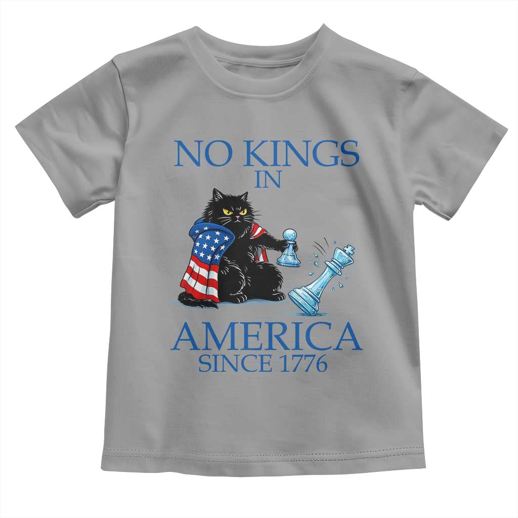 Funny Protest Chess Cat No Kings In America Toddler T Shirt Political Humor Gift TS12 Sport Gray Print Your Wear
