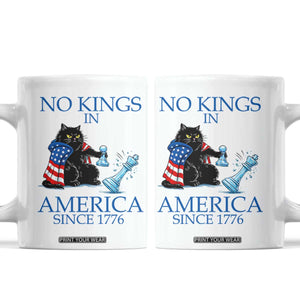 Funny Protest Chess Cat No Kings In America Coffee Mug Political Humor Gift TS12 White Print Your Wear