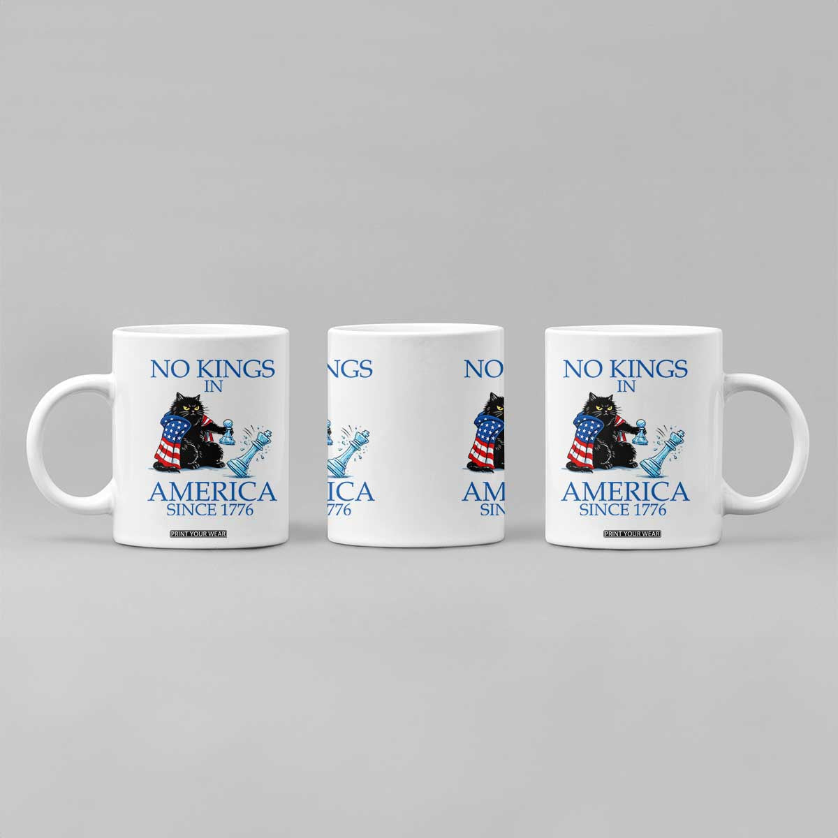 Funny Protest Chess Cat No Kings In America Coffee Mug Political Humor Gift TS12 Print Your Wear