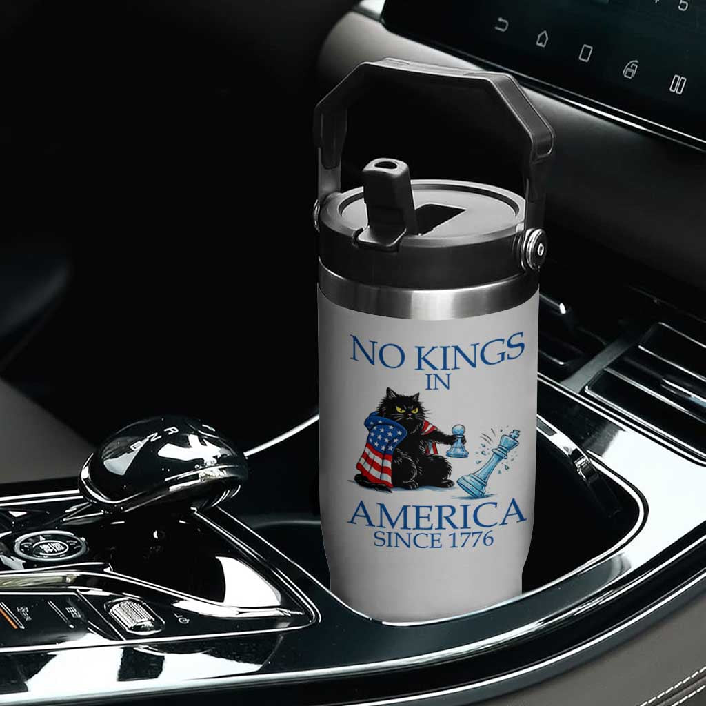Funny Protest Chess Cat No Kings In America Flip Straw Tumbler Political Humor Gift TS12 Print Your Wear