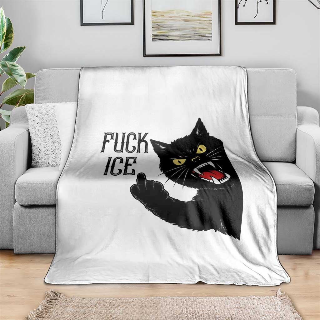 Funny Fck Ice Black Cat Throw Blanket Resist Minneapolis Political TS12 Print Your Wear