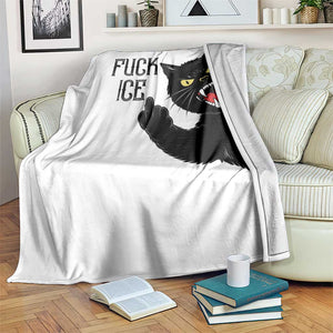 Funny Fck Ice Black Cat Throw Blanket Resist Minneapolis Political TS12 Print Your Wear