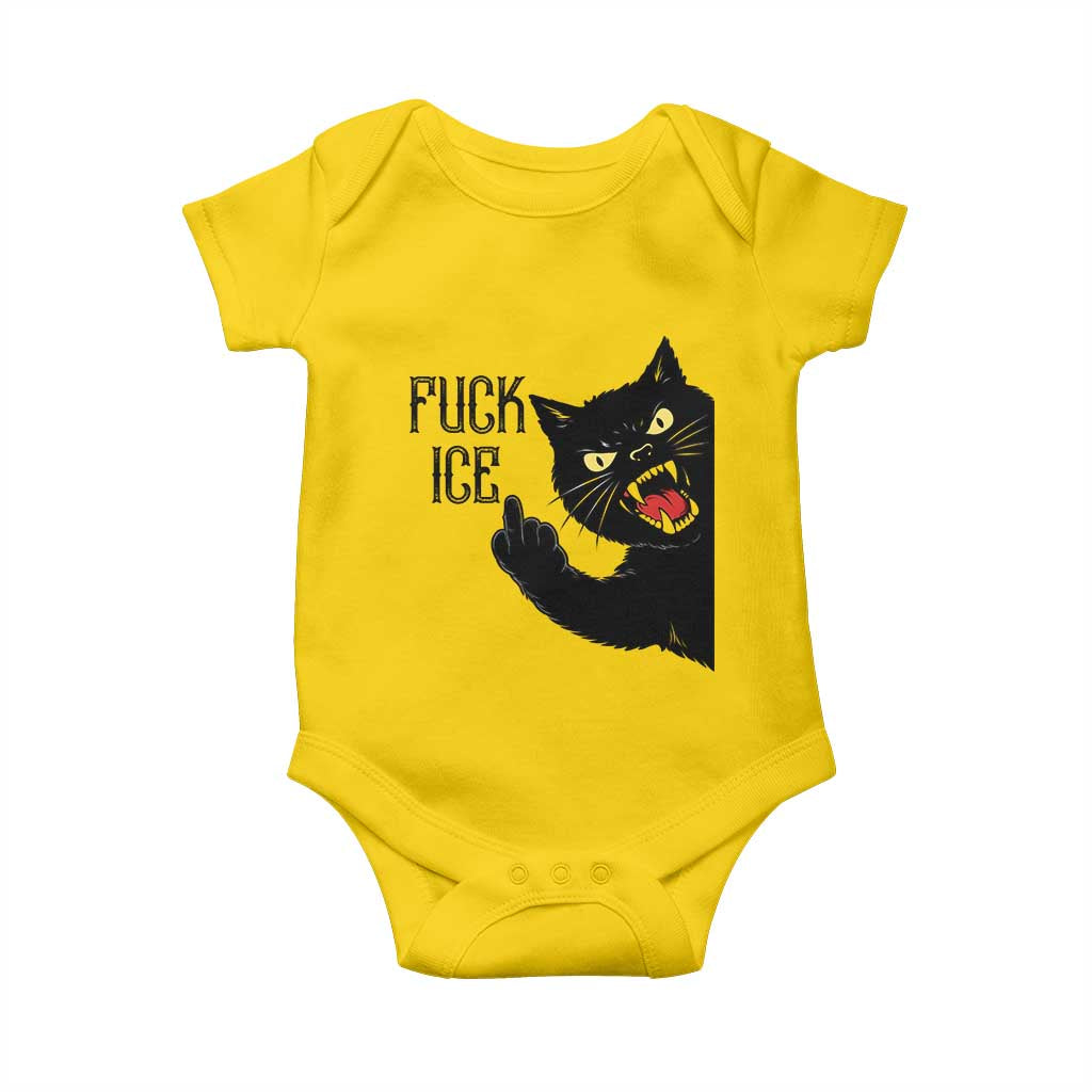 Funny Fck Ice Black Cat Baby Onesie Resist Minneapolis Political TS12 Daisy Print Your Wear