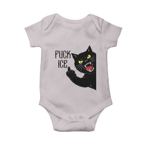 Funny Fck Ice Black Cat Baby Onesie Resist Minneapolis Political TS12 Ice Gray Print Your Wear