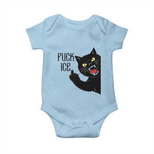 Funny Fck Ice Black Cat Baby Onesie Resist Minneapolis Political TS12 Light Blue Print Your Wear