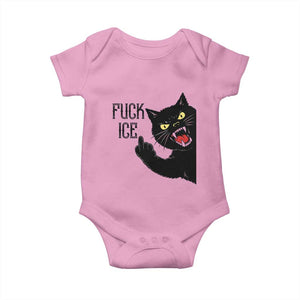 Funny Fck Ice Black Cat Baby Onesie Resist Minneapolis Political TS12 Light Pink Print Your Wear
