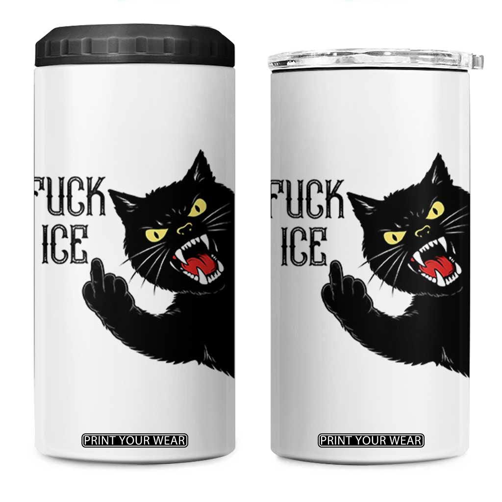 Funny Fck Ice Black Cat 4 in 1 Can Cooler Tumbler Resist Minneapolis Political TS12 One Size: 16 oz White Print Your Wear