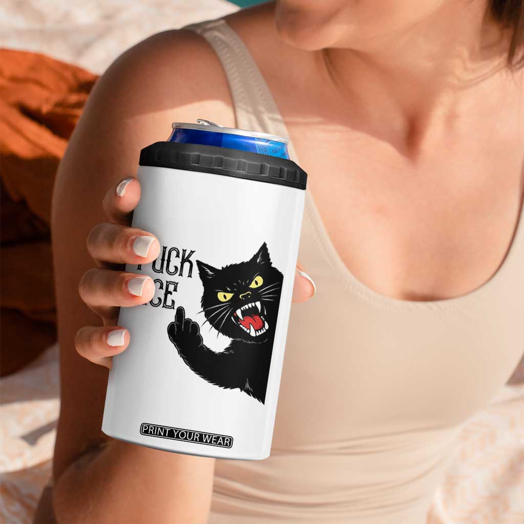 Funny Fck Ice Black Cat 4 in 1 Can Cooler Tumbler Resist Minneapolis Political TS12 Print Your Wear