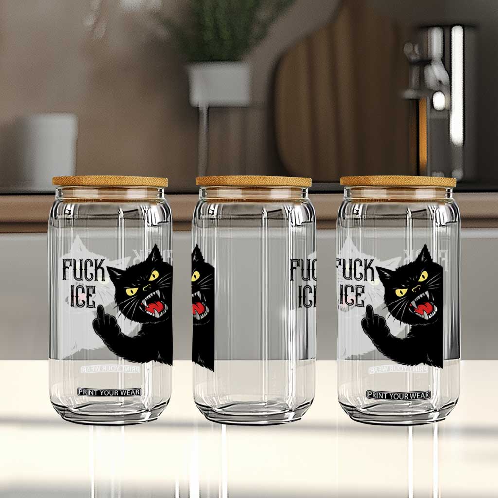 Funny Fck Ice Black Cat Glass Can Resist Minneapolis Political TS12 Print Your Wear