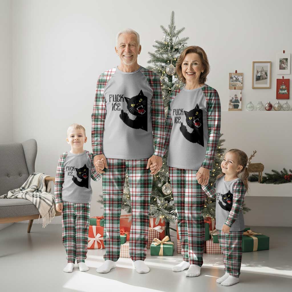 Funny Fck Ice Black Cat Plaid Pajama Set Resist Minneapolis Political TS12 Christmas Plaid Print Your Wear
