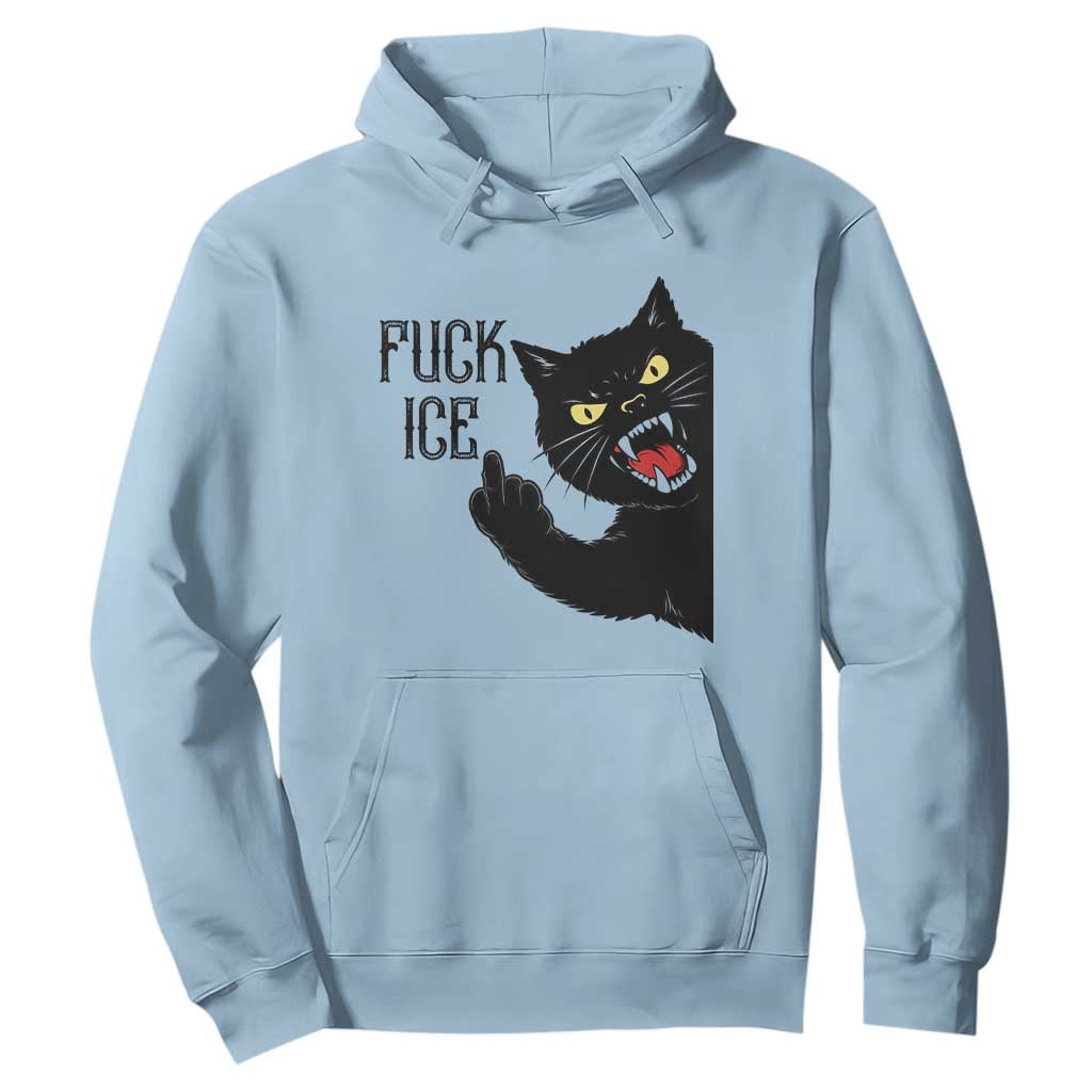 Funny Fck Ice Black Cat Hoodie Resist Minneapolis Political TS12 Light Blue Print Your Wear