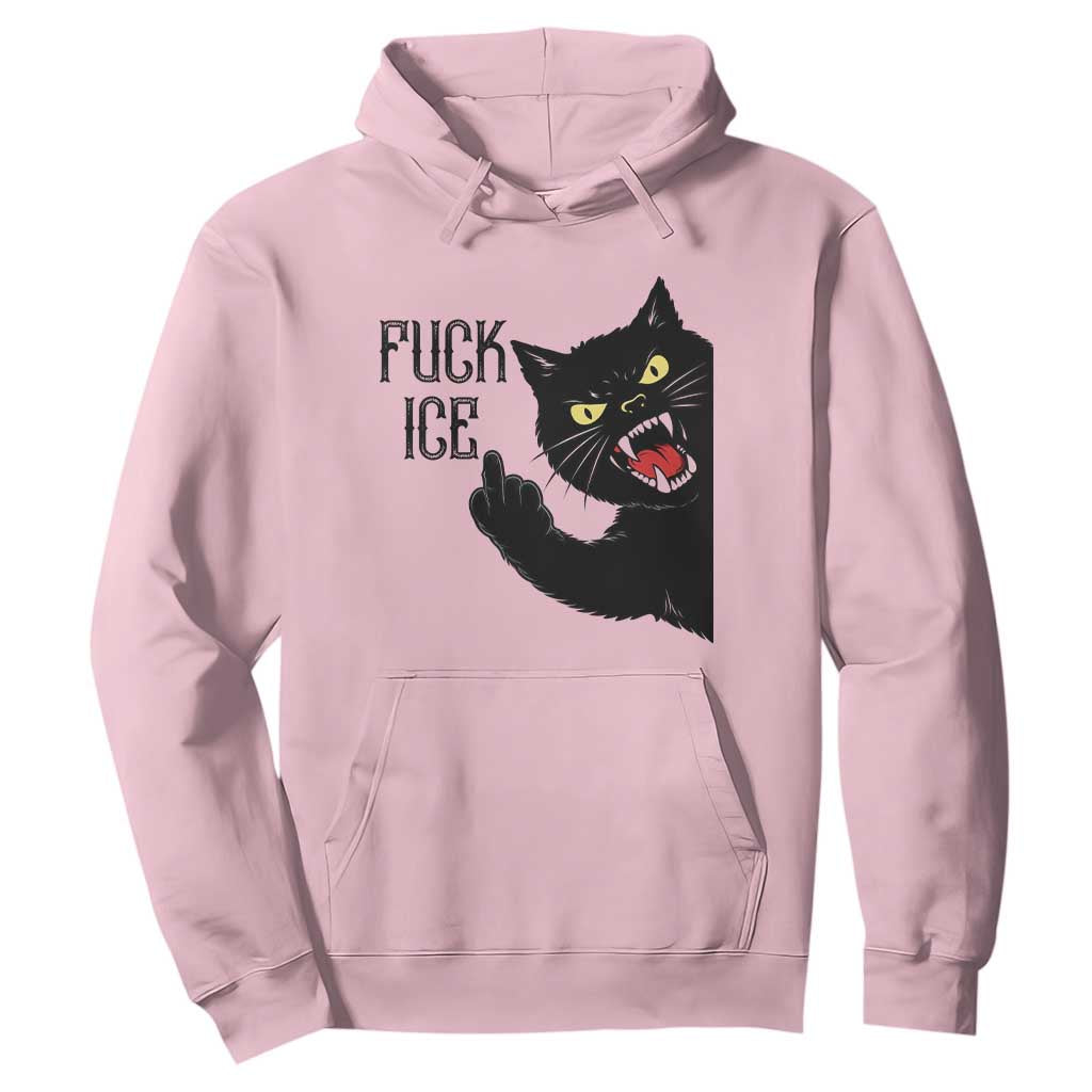Funny Fck Ice Black Cat Hoodie Resist Minneapolis Political TS12 Light Pink Print Your Wear