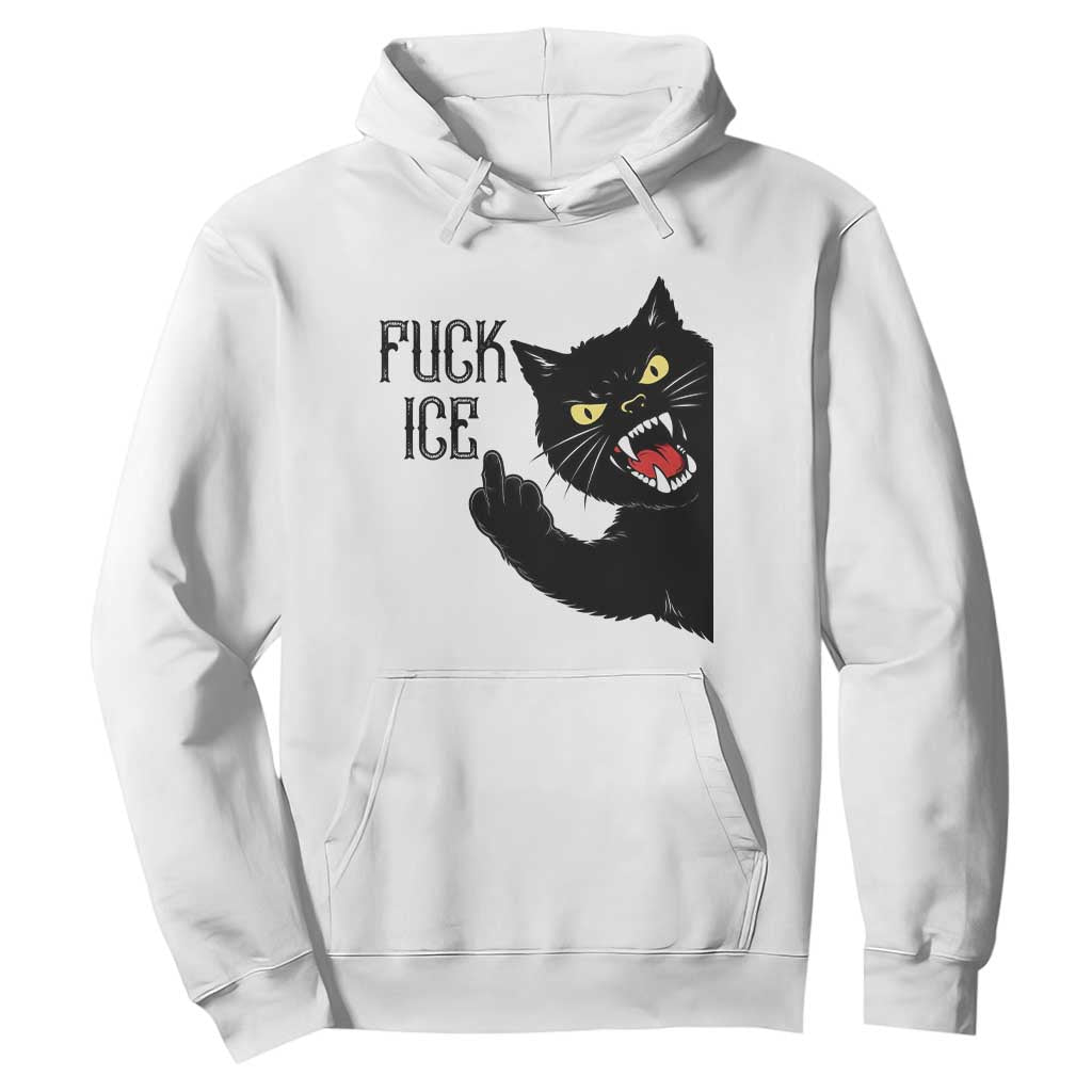 Funny Fck Ice Black Cat Hoodie Resist Minneapolis Political TS12 White Print Your Wear