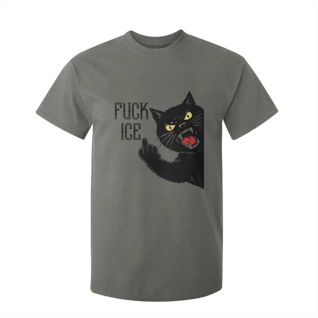 Funny Fck Ice Black Cat T Shirt For Kid Resist Minneapolis Political TS12 Military Green Print Your Wear