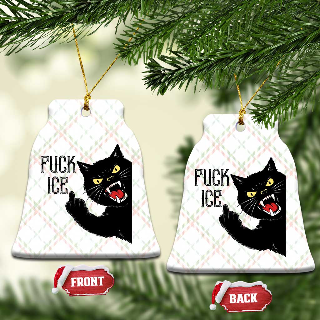 Funny Fck Ice Black Cat Ceramic Ornament Resist Minneapolis Political TS12 Print Your Wear