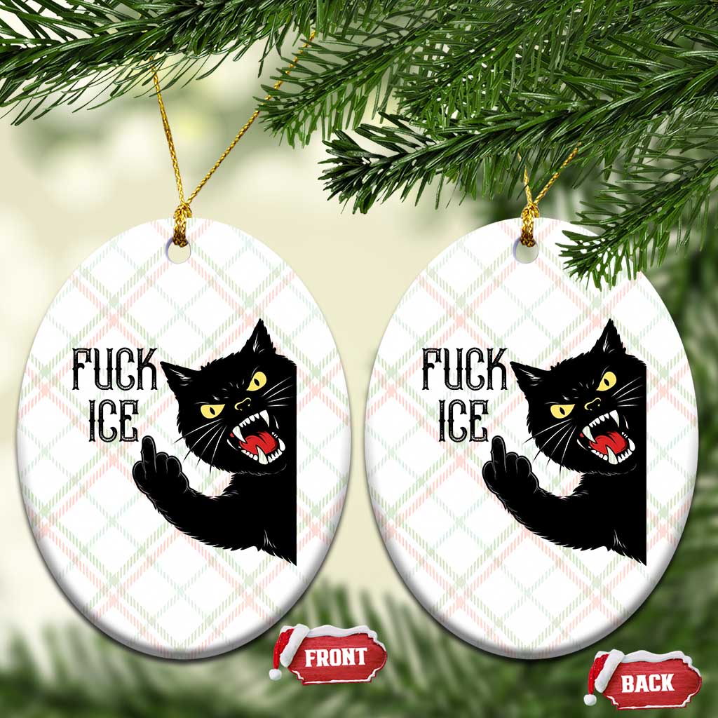 Funny Fck Ice Black Cat Ceramic Ornament Resist Minneapolis Political TS12 Print Your Wear