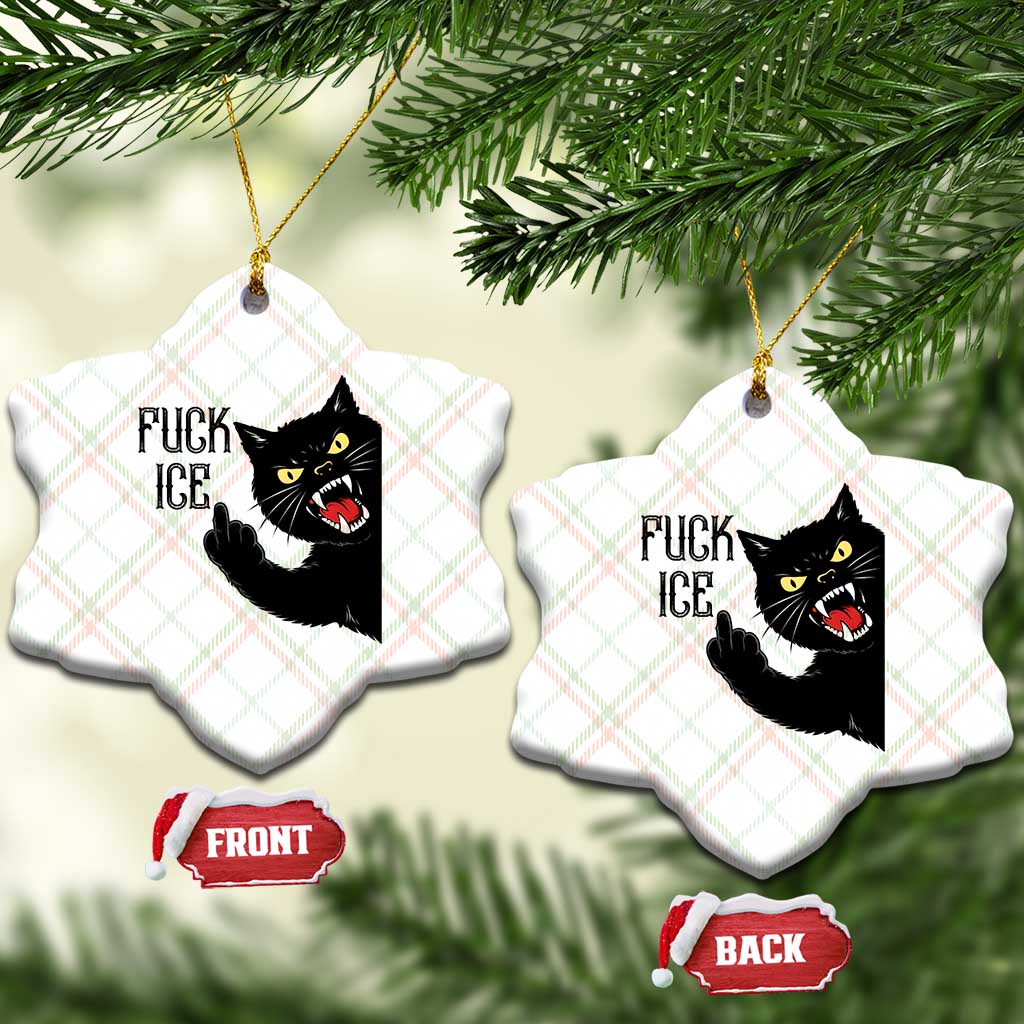 Funny Fck Ice Black Cat Ceramic Ornament Resist Minneapolis Political TS12 Print Your Wear