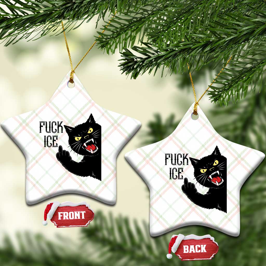 Funny Fck Ice Black Cat Ceramic Ornament Resist Minneapolis Political TS12 Print Your Wear