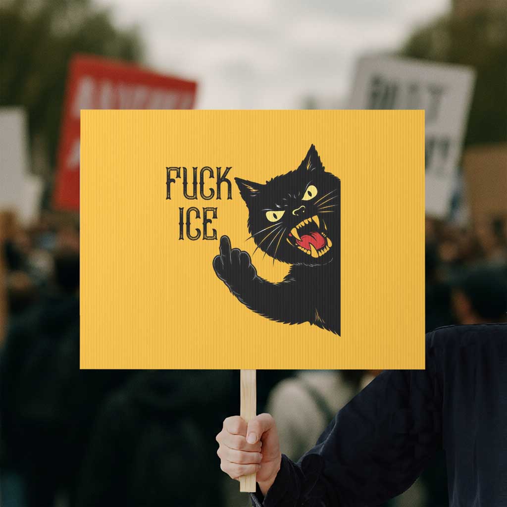 Funny Fck Ice Black Cat Protest Sign Resist Minneapolis Political TS12 Horizontal 18