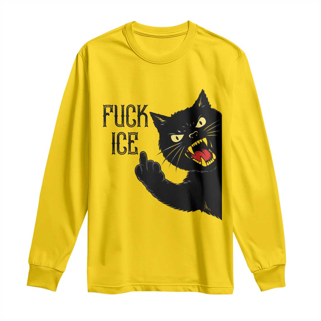 Funny Fck Ice Black Cat Long Sleeve Shirt Resist Minneapolis Political TS12 Daisy Print Your Wear