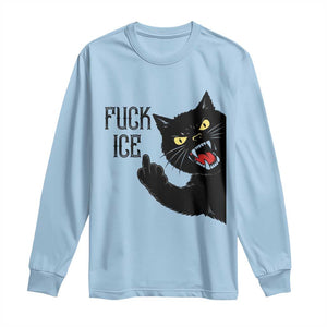 Funny Fck Ice Black Cat Long Sleeve Shirt Resist Minneapolis Political TS12 Light Blue Print Your Wear