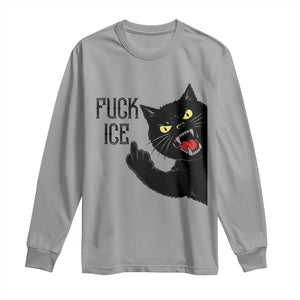 Funny Fck Ice Black Cat Long Sleeve Shirt Resist Minneapolis Political TS12 Sport Gray Print Your Wear