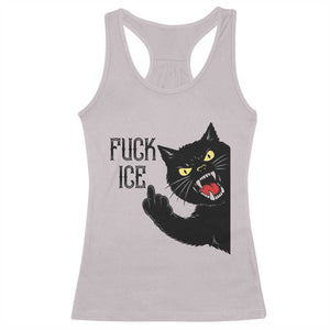 Funny Fck Ice Black Cat Racerback Tank Top Resist Minneapolis Political TS12 Ice Gray Print Your Wear