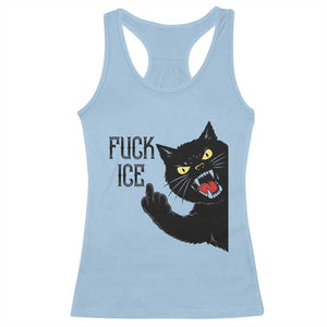 Funny Fck Ice Black Cat Racerback Tank Top Resist Minneapolis Political TS12 Light Blue Print Your Wear
