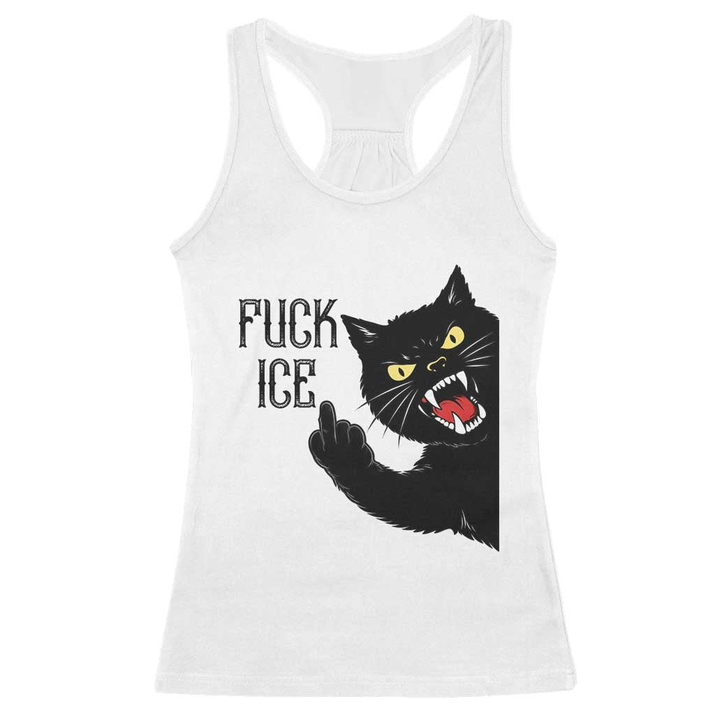 Funny Fck Ice Black Cat Racerback Tank Top Resist Minneapolis Political TS12 White Print Your Wear