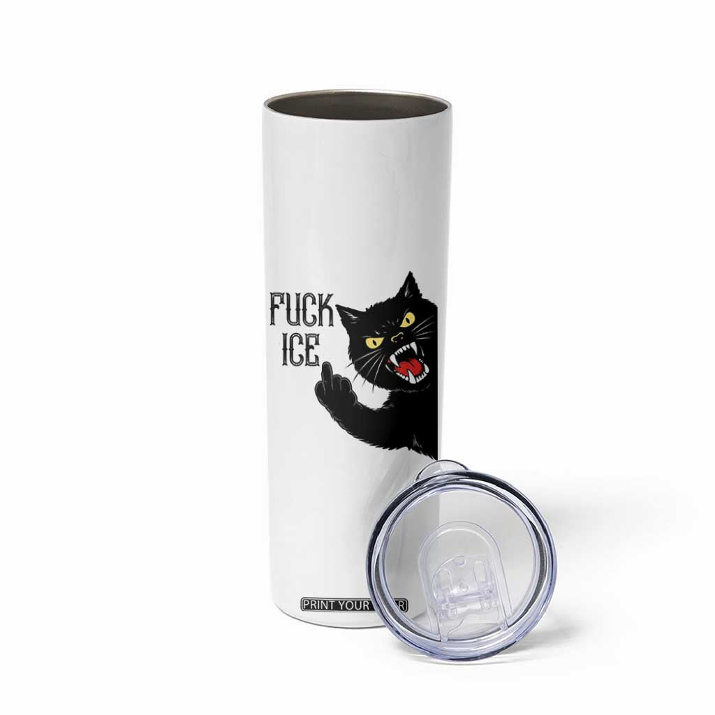 Funny Fck Ice Black Cat Skinny Tumbler Resist Minneapolis Political TS12 Print Your Wear