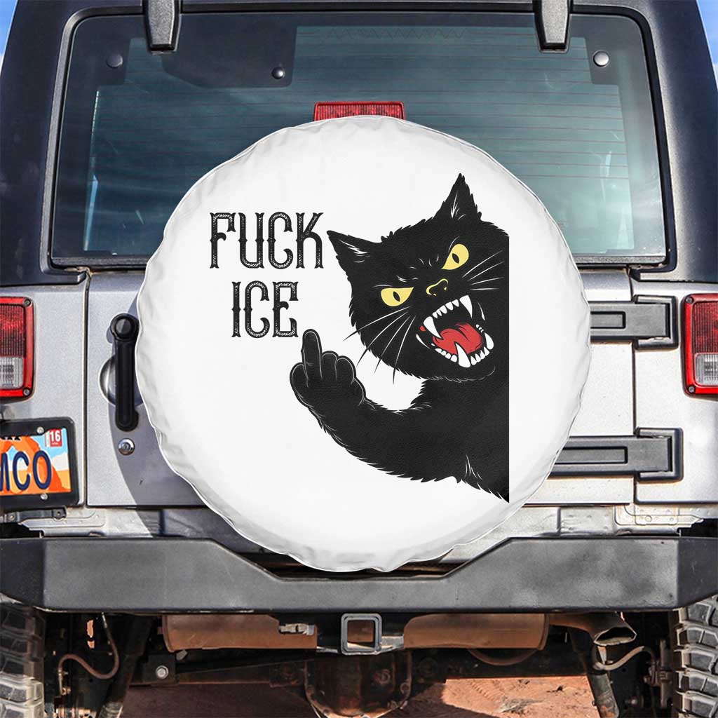 Funny Fck Ice Black Cat Spare Tire Cover Resist Minneapolis Political TS12 No hole White Print Your Wear