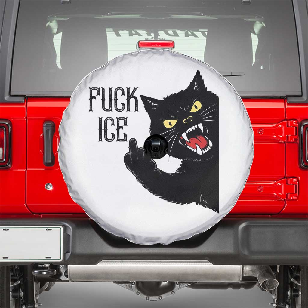 Funny Fck Ice Black Cat Spare Tire Cover Resist Minneapolis Political TS12 White Print Your Wear