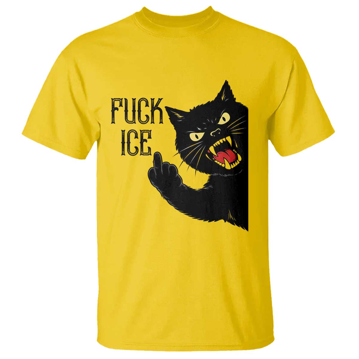 Funny Fck Ice Black Cat T Shirt Resist Minneapolis Political TS12 Daisy Print Your Wear
