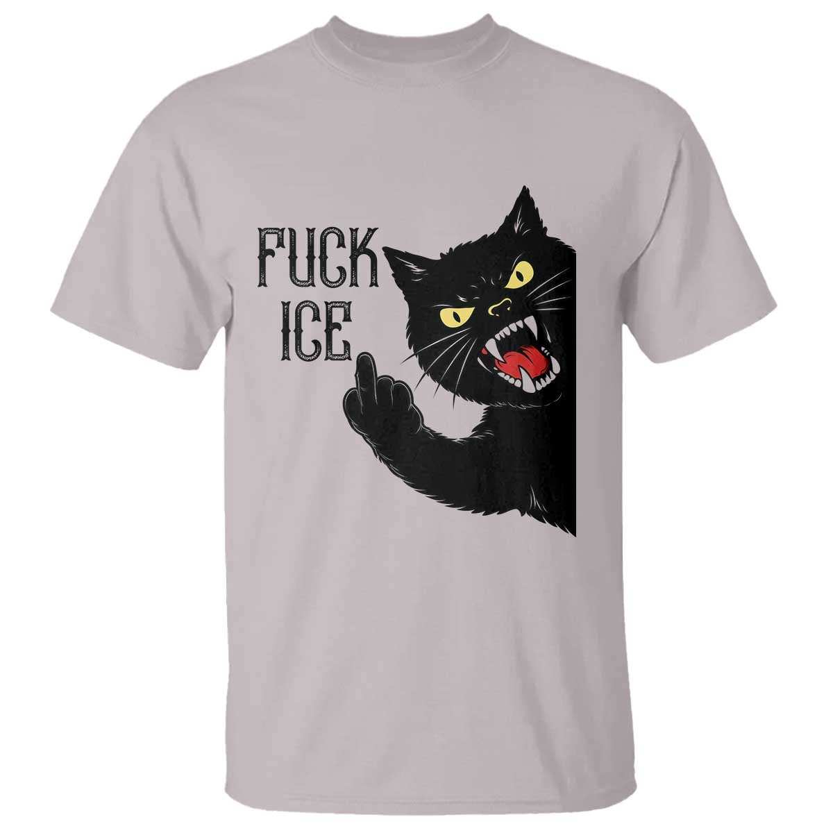 Funny Fck Ice Black Cat T Shirt Resist Minneapolis Political TS12 Ice Gray Print Your Wear