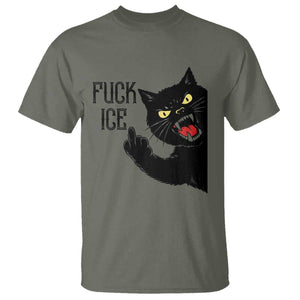 Funny Fck Ice Black Cat T Shirt Resist Minneapolis Political TS12 Military Green Print Your Wear