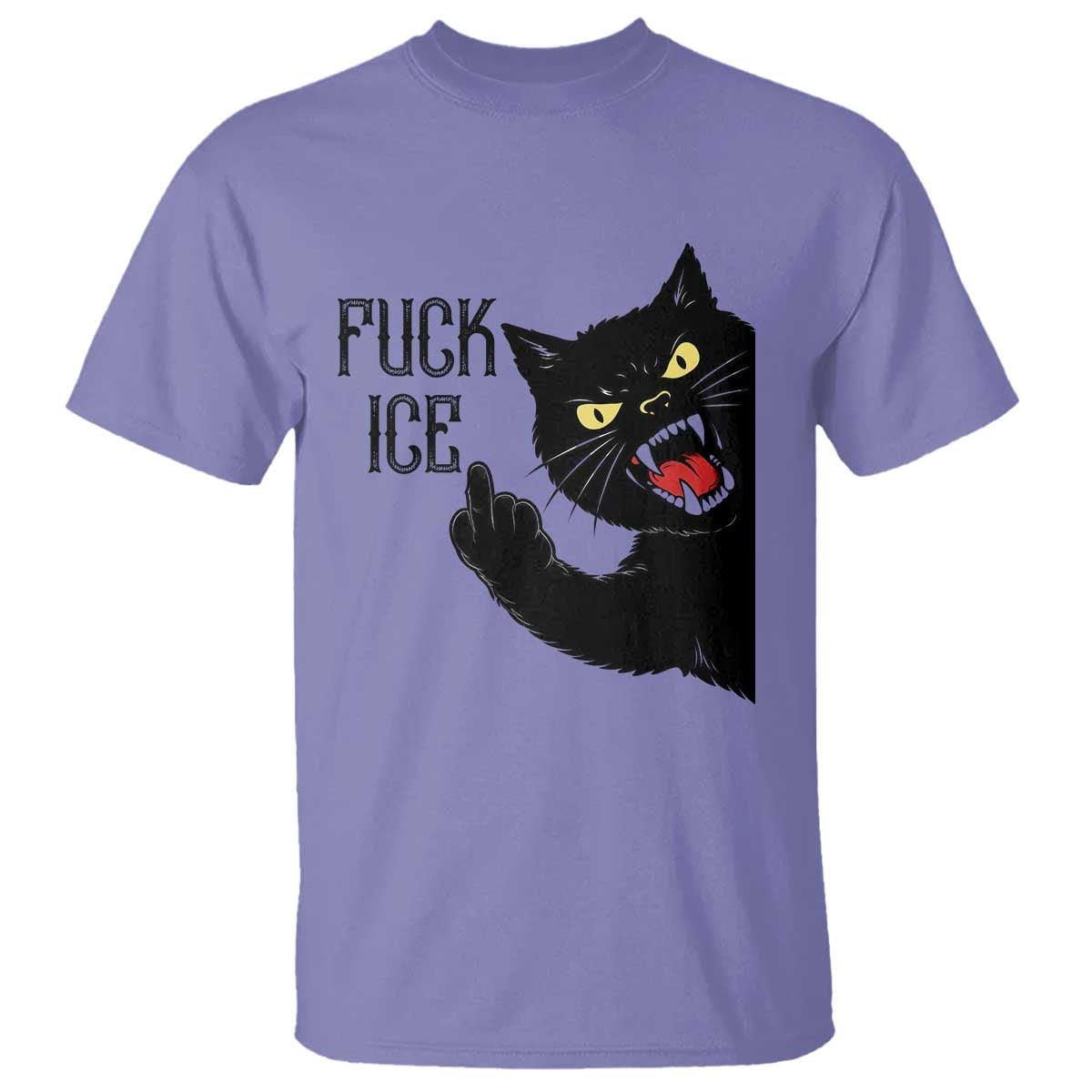 Funny Fck Ice Black Cat T Shirt Resist Minneapolis Political TS12 Violet Print Your Wear