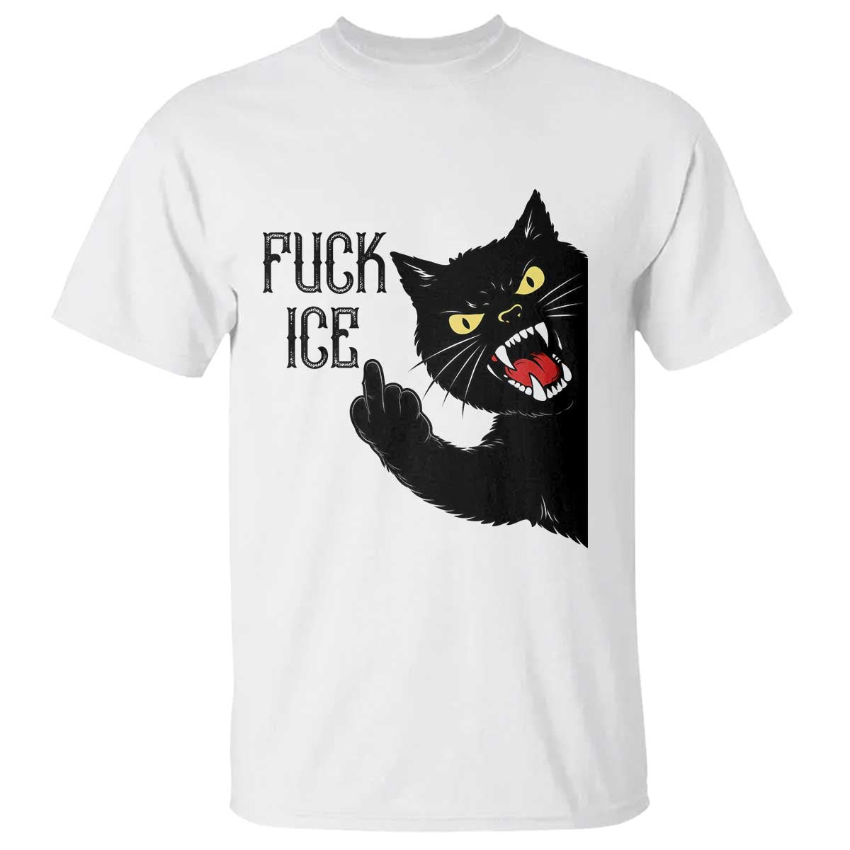 Funny Fck Ice Black Cat T Shirt Resist Minneapolis Political TS12 White Print Your Wear