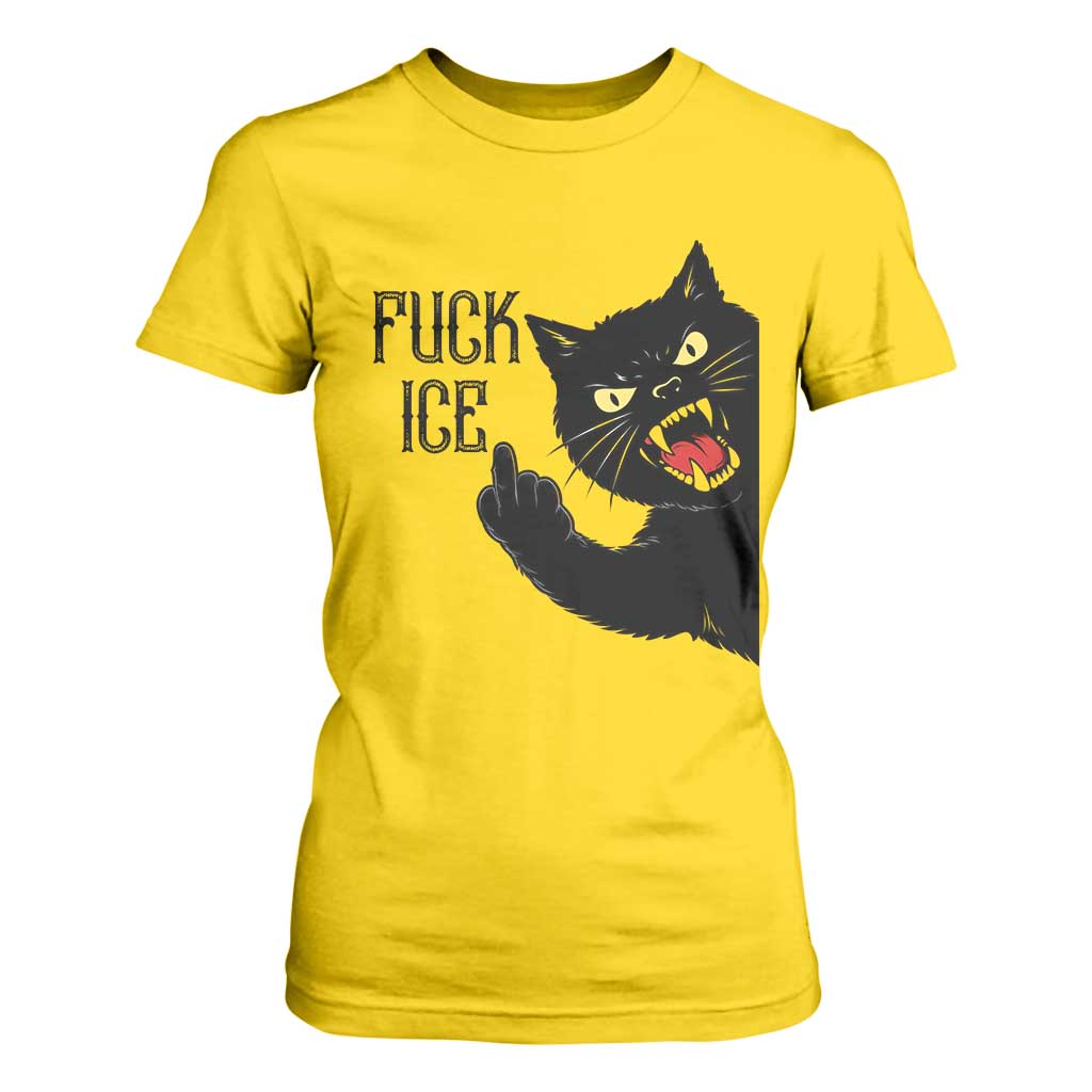 Funny Fck Ice Black Cat T Shirt For Women Resist Minneapolis Political TS12 Daisy Print Your Wear