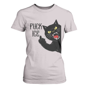 Funny Fck Ice Black Cat T Shirt For Women Resist Minneapolis Political TS12 Ice Gray Print Your Wear