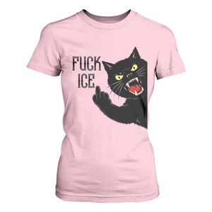 Funny Fck Ice Black Cat T Shirt For Women Resist Minneapolis Political TS12 Light Pink Print Your Wear