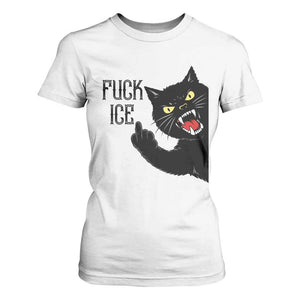 Funny Fck Ice Black Cat T Shirt For Women Resist Minneapolis Political TS12 White Print Your Wear