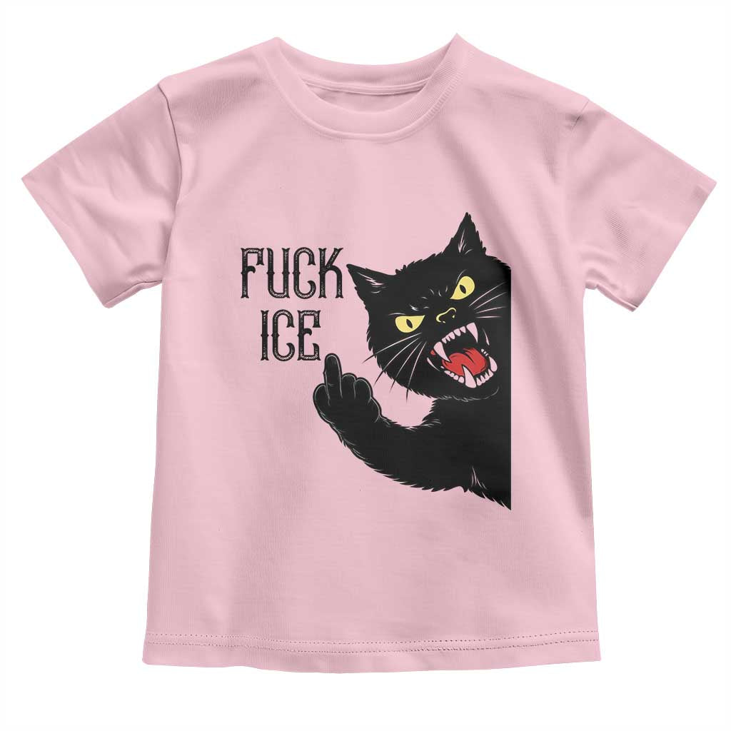 Funny Fck Ice Black Cat Toddler T Shirt Resist Minneapolis Political TS12 Light Pink Print Your Wear