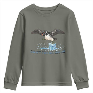 Can Not Tread On Us Minnesota Loon Youth Sweatshirt Anti ICE MN Protest TS12 Military Green Print Your Wear