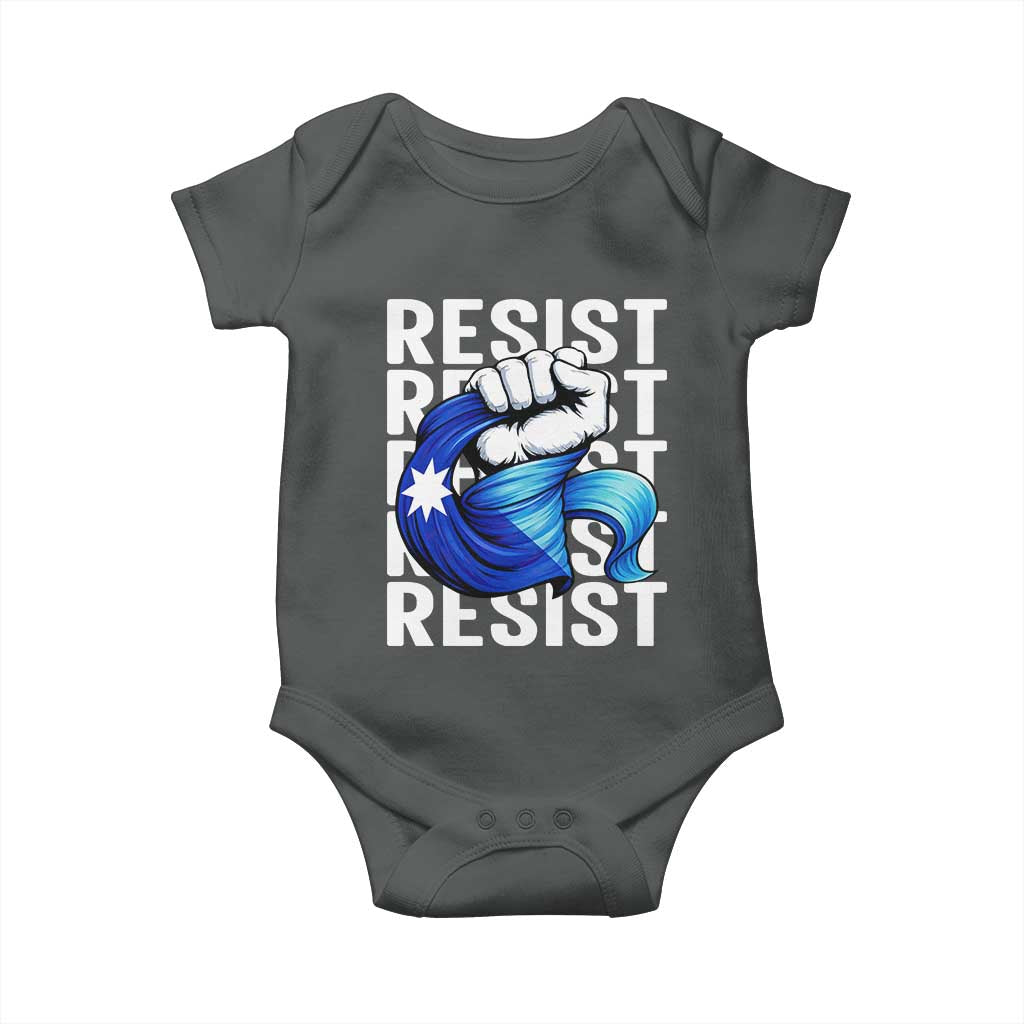 Minnesota Resist Ice Out Baby Onesie Support MN Anti Ice Movement TS12 Dark Heather Print Your Wear