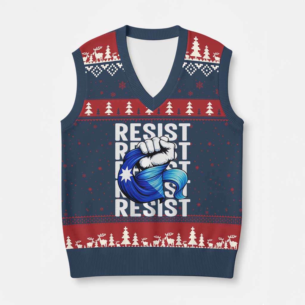 Minnesota Resist Ice Out V-Neck Knit Sweater Vest Support MN Anti Ice Movement TS12 Navy Red Print Your Wear