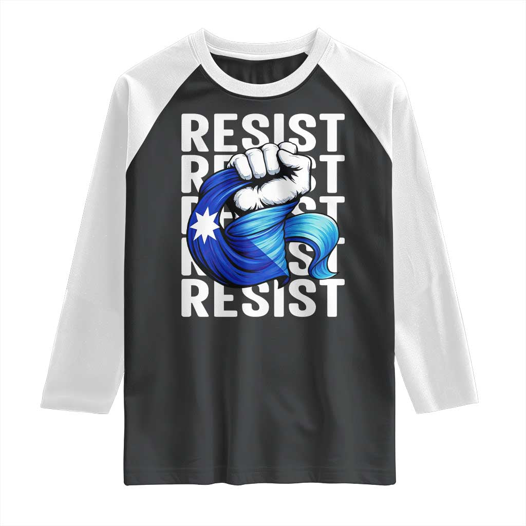 Minnesota Resist Ice Out Raglan Shirt Support MN Anti Ice Movement TS12 Black White Print Your Wear