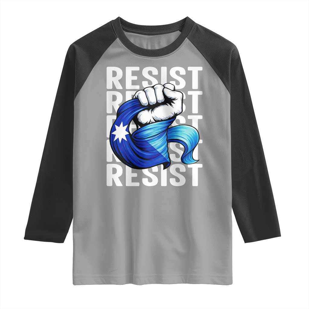 Minnesota Resist Ice Out Raglan Shirt Support MN Anti Ice Movement TS12 Sport Gray Black Print Your Wear